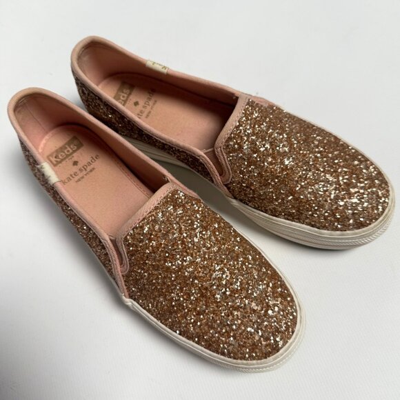 Kate Spade x Keds Women’s Triple Decker Pink Glitter Sneakers – EU 37 / US 6.5 – - Picture 4 of 10